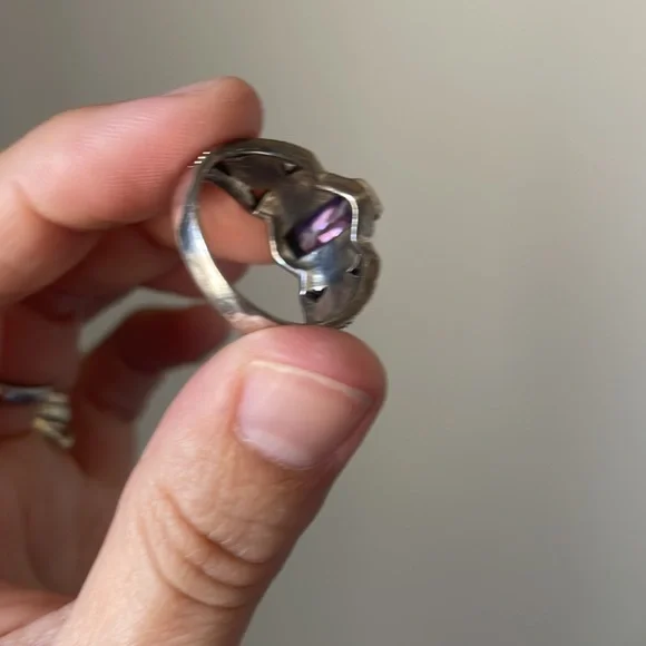 NFS 💖e t s y💖sterling amethyst ring - Picture 5 of 7